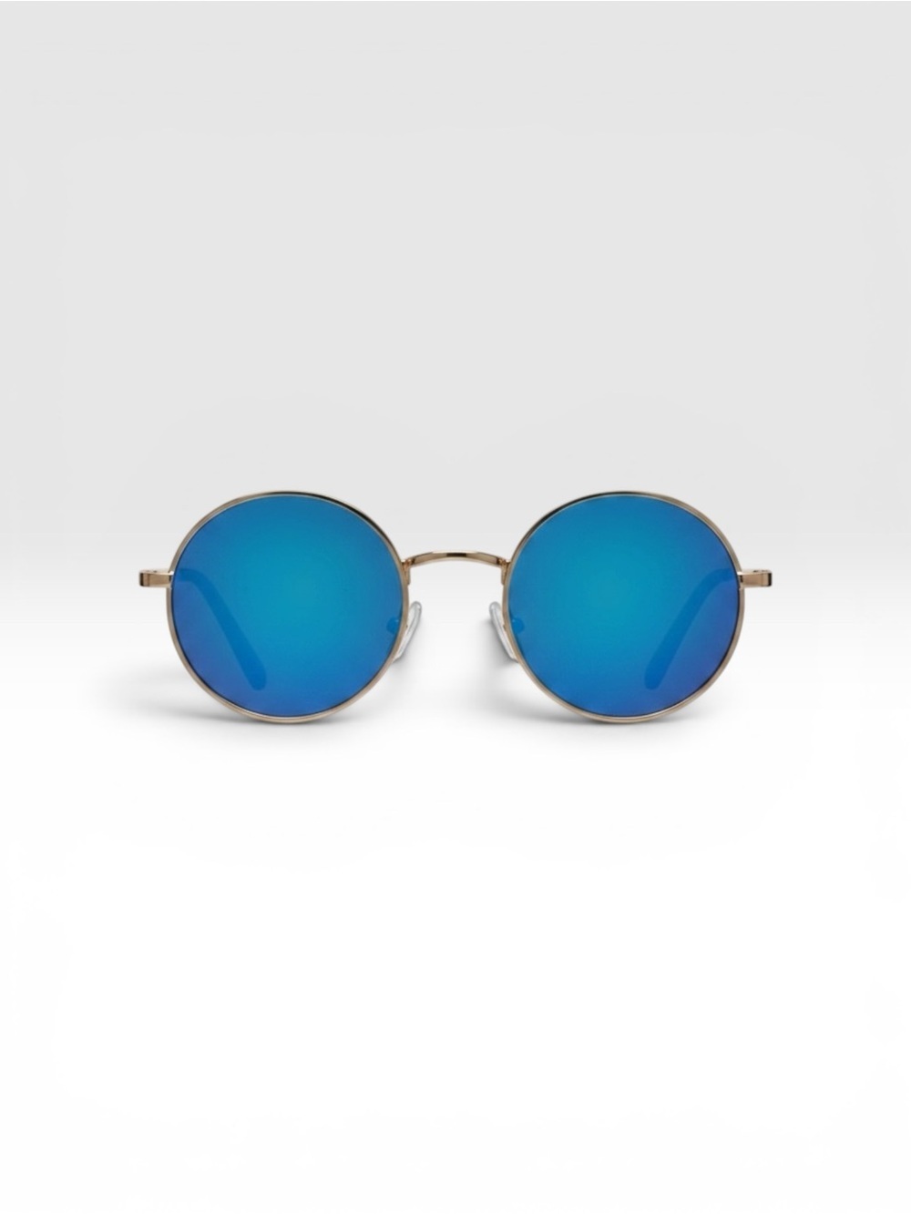 Stylish Round Blue Mirrored Sunglasses